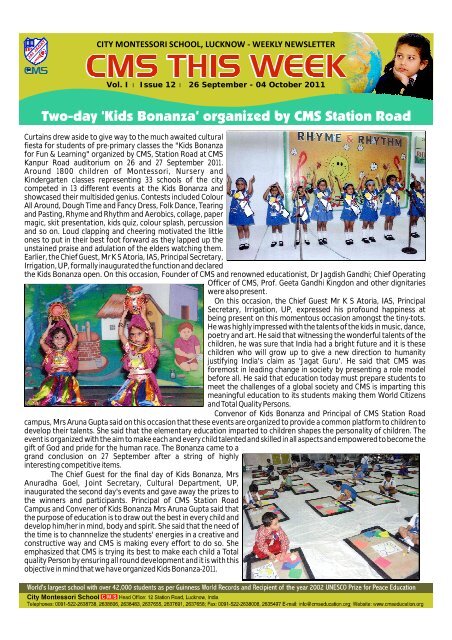 to download pdf format - City Montessori School