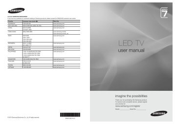 Samsung UA55C7000 Product Manual - Comparison.com.au