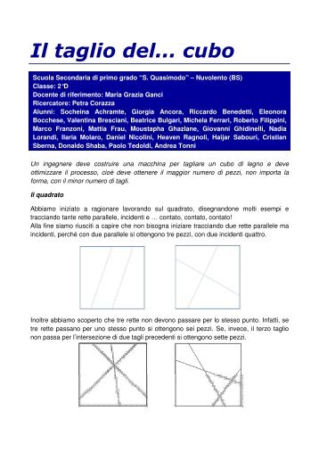 Il taglio del... cubo - xlatangente