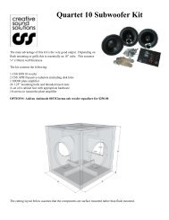 Quartet10 Subwoofer Kit - Creative Sound Solutions