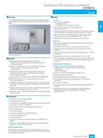 Continuous Gas Analyzers, extractive