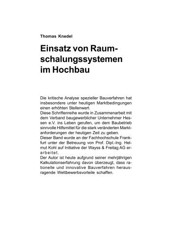 Einsatz von Raum- schalungssystemen im Hochbau