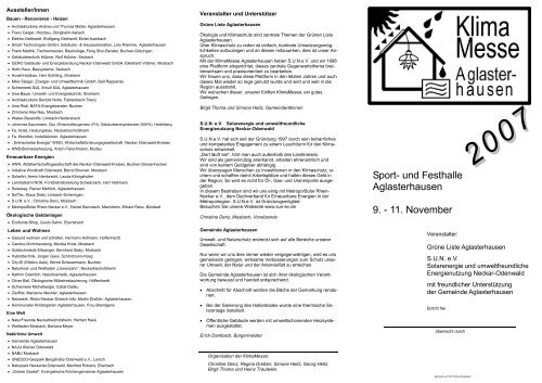 Sport- und Festhalle Aglasterhausen 9.  - 11. November - S.U.N. e.V.