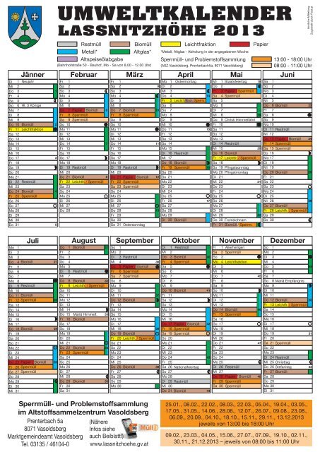 UMWELTKALENDER - Marktgemeinde Laßnitzhöhe