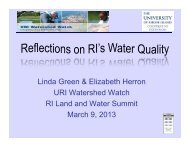Linda Green & Elizabeth Herron URI Watershed Watch RI Land and ...