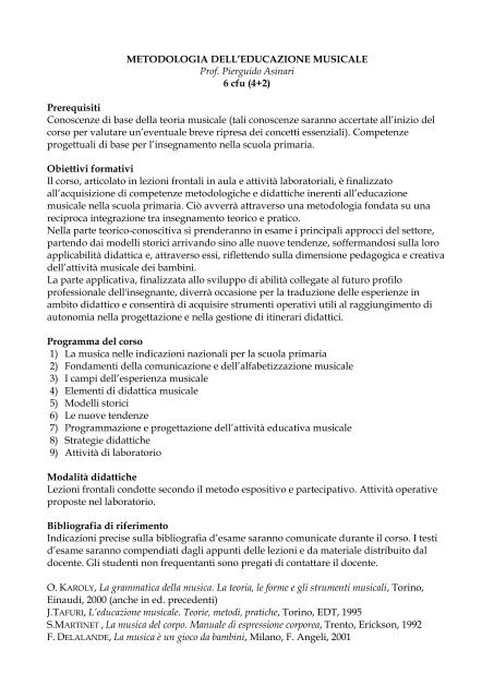 Metodologia dell'educazione musicale (pdf, it, 143 KB, 11/8/11)