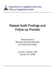 Repeat Audit Findings and Follow-up Process - Office of Legislative ...