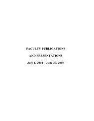 FACULTY PUBLICATIONS AND PRESENTATIONS July 1, 2004 ...