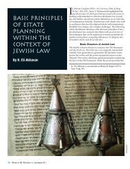 Basic Principles of Estate Planning Within the Context of Jewish Law