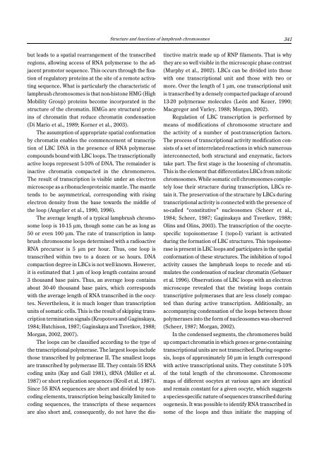 Structure and functions of lampbrush chromosomes - BioTechnologia