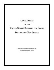 Local Rules - United States Bankruptcy Court - District of New Jersey