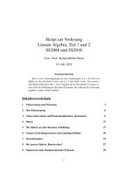 Skript zur Vorlesung Lineare Algebra, Teil 1 und 2 SS2008 und ...