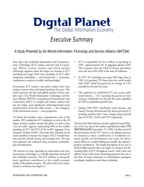 Digital Planet - Executive Summary v1 - WITSA