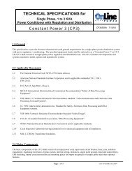 PRODUCT SPECIFICATION FOR A 1 TO 3 KVA, - Online Power, Inc.