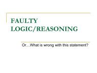 FAULTY REASONING/LOGIC