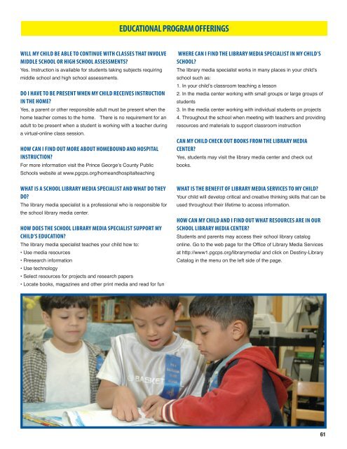 Parent Information Guide - Prince George's County Public School ...