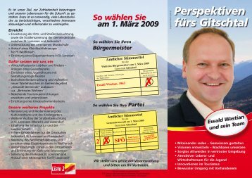 Perspektiven fürs Gitschtal - 3DAK - SPÖ