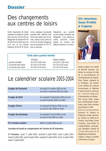 Cognac le mag oct 2003 - Ville de Cognac