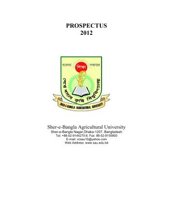 PROSPECTUS 2012 - Sher-e-Bangla Agricultural University