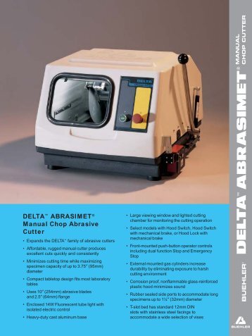 DELTA™ ABRASIMET® Manual Chop Abrasive Cutter