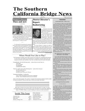 The Southern California Bridge News - ACBL District 23