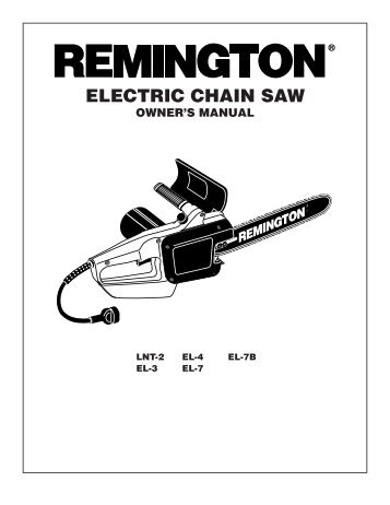 ELECTRIC CHAIN SAW - Remington Electric Chain Saws