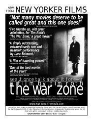 THE WAR ZONE - New Yorker Films