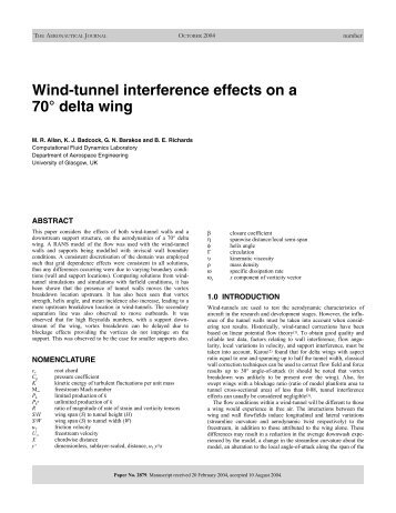 Wind-tunnel interference effects on a 70° delta wing - CFD4Aircraft