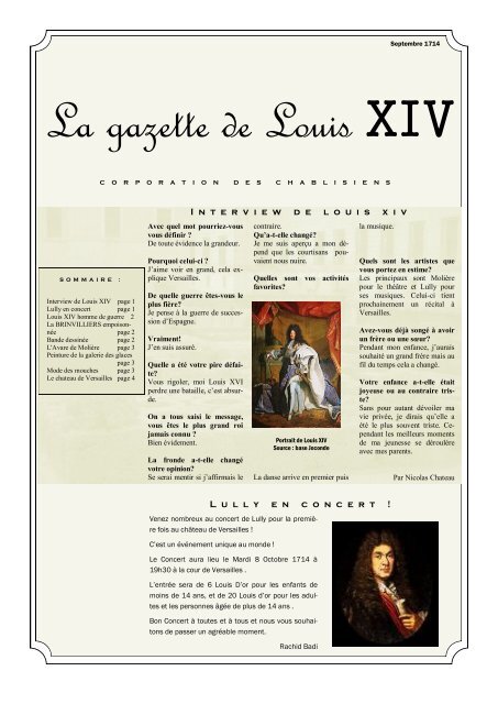 La gazette de Louis XIV