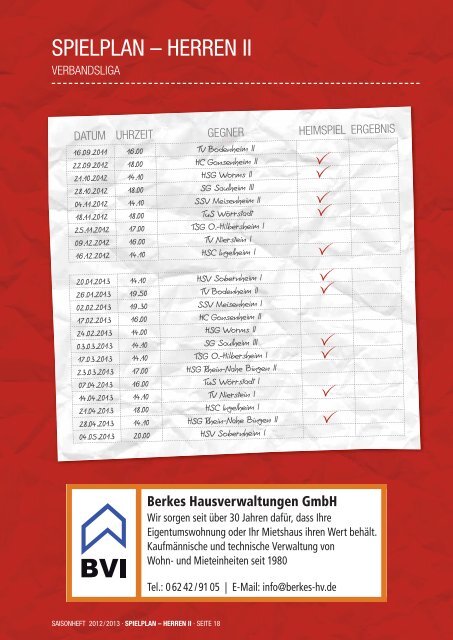 Saisonheft 2012/2013 - TG Osthofen Handball eV