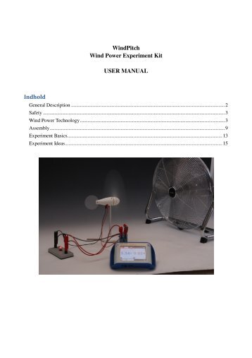 WindPitch Wind Power Experiment Kit USER ... - Frederiksen