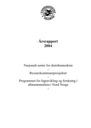 Ãrsrapport 2004 - Nasjonalt senter for distriktsmedisin (NSDM)