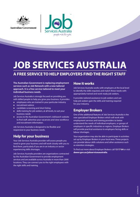 JoB SErvicES AuStrAliA - G-Force Recruitment