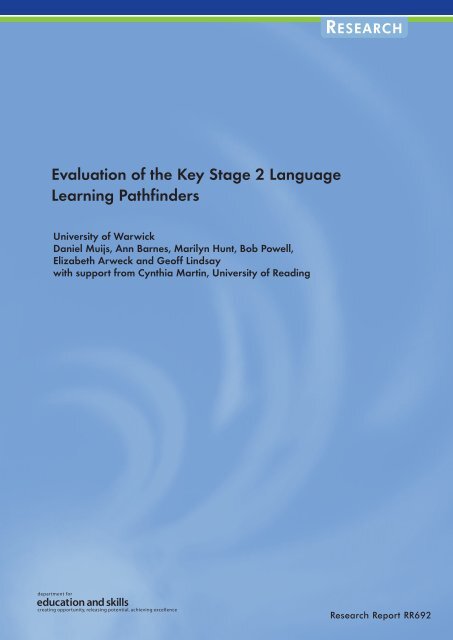 Evaluation of the Key Stage 2 Language Learning Pathfinders