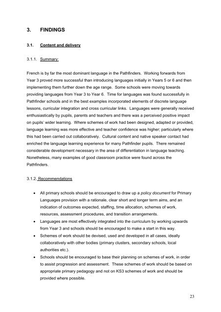 Evaluation of the Key Stage 2 Language Learning Pathfinders