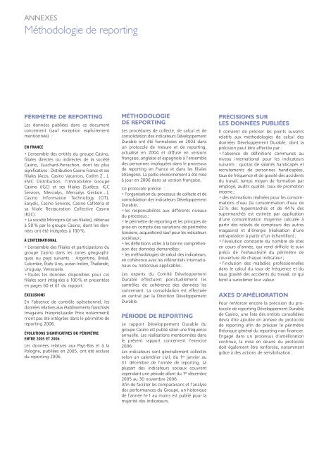 2006 Rapport de dÃ©veloppement durable (PDF, 4 ... - Groupe Casino