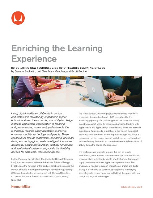 Solution Essay: Enriching the Learning Experience - Herman Miller