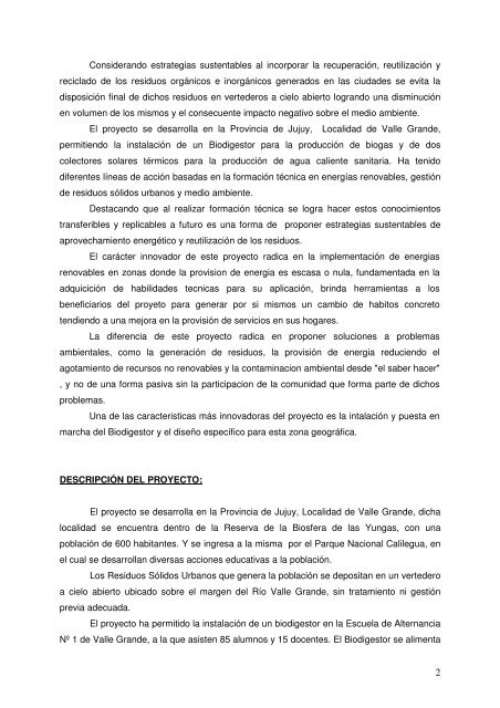 InstalaciÃ³n Integral de Aprovechamiento EnergÃ©tico ... - CubaEnergia