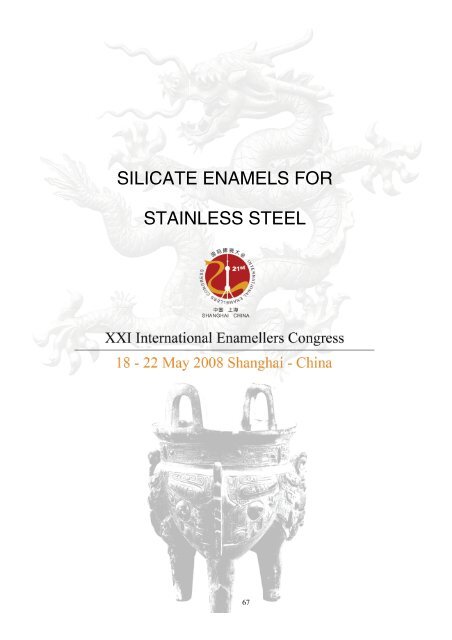 Silicate Enamels for Stainless Steel - IEI, International Enamellers ...