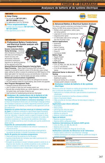 Charging & Starting Charge et dÃ©marrage - NAPA Auto Parts