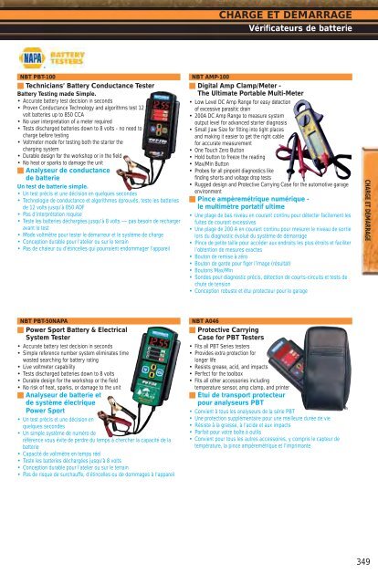 Charging & Starting Charge et dÃ©marrage - NAPA Auto Parts