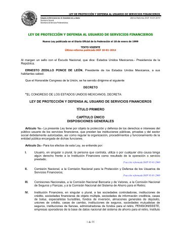 Ley de ProtecciÃ³n y Defensa al Usuario de Servicios ... - Condusef