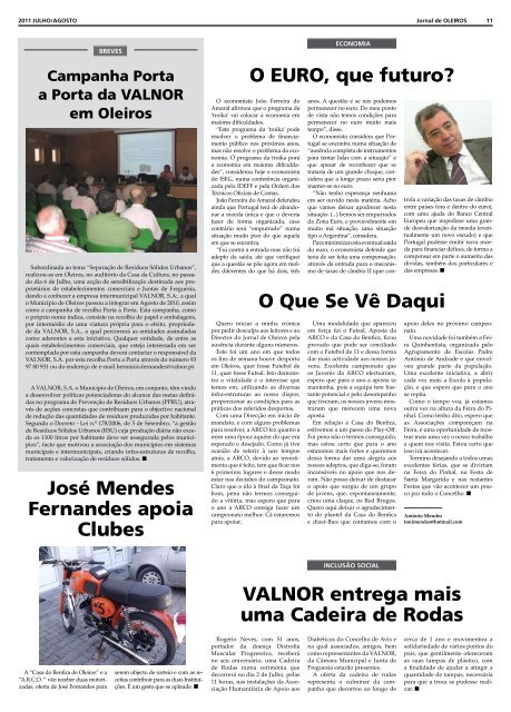 Edição de Julho e Agosto de 2011 - Jornal de Oleiros