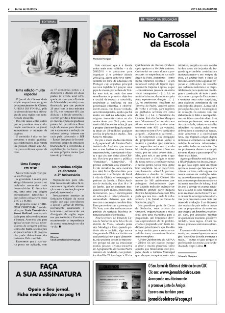 Edição de Julho e Agosto de 2011 - Jornal de Oleiros