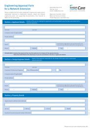 Engineering Approval Form for a Network Extension - Watercare