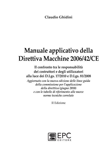 Manuale applicativo della Direttiva Macchine 2006/42/CE - Epc.it