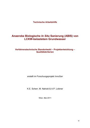 Anaerobe Biologische In Situ Sanierung (ABIS) - Kommunalkredit ...