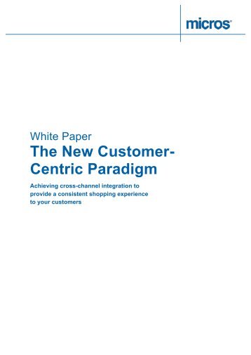 The New Customer- Centric Paradigm - Torex