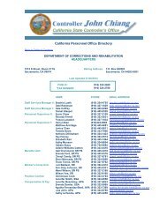 California Personnel Office Directory - California State Controller's ...