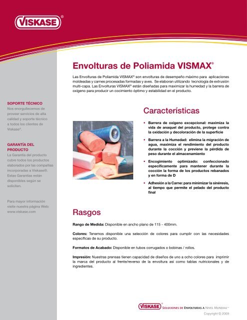 Envolturas de Poliamida VISMAX - Viskase